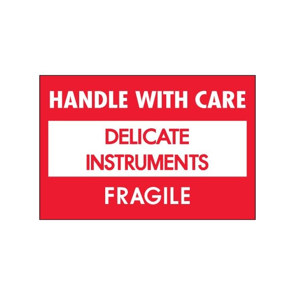2 x 3'' - ''Delicate Instruments - HWC'' - Fragile Labels, Style 1, 500PK