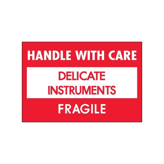 2 x 3'' - ''Delicate Instruments - HWC'' - Fragile Labels, Style 1, 500PK
