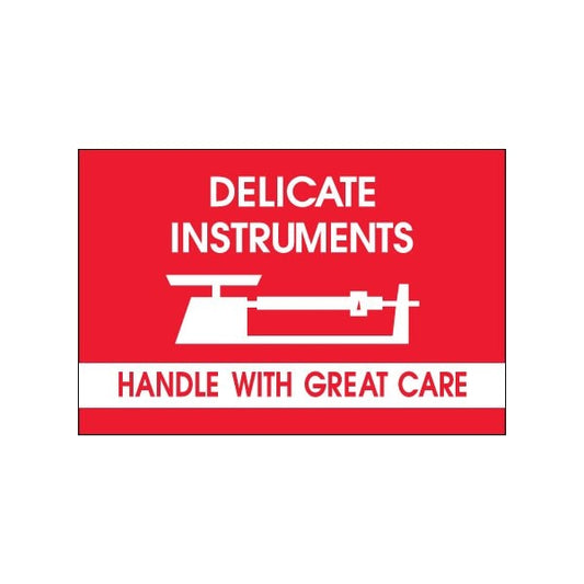 2 x 3'' - ''Delicate Instruments - HWC'' - Fragile Labels, Style 2, 500PK