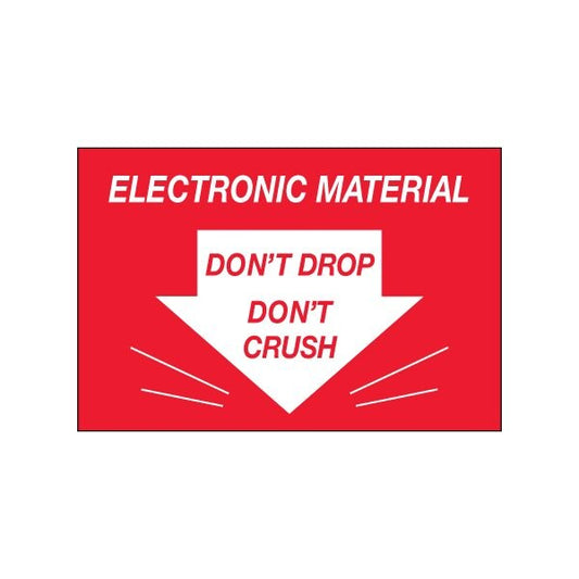 2 x 3'' - ''Don't Drop Don't Crush - Electronic Material'' Labels