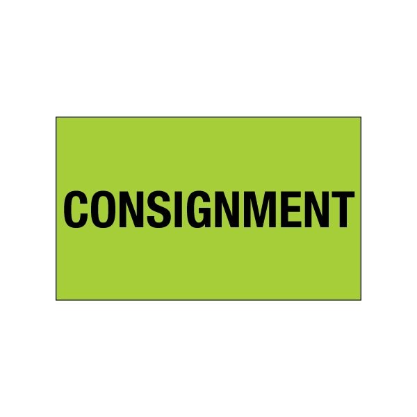 3 x 5'' - ''Consignment'' Fluorescent Green Labels