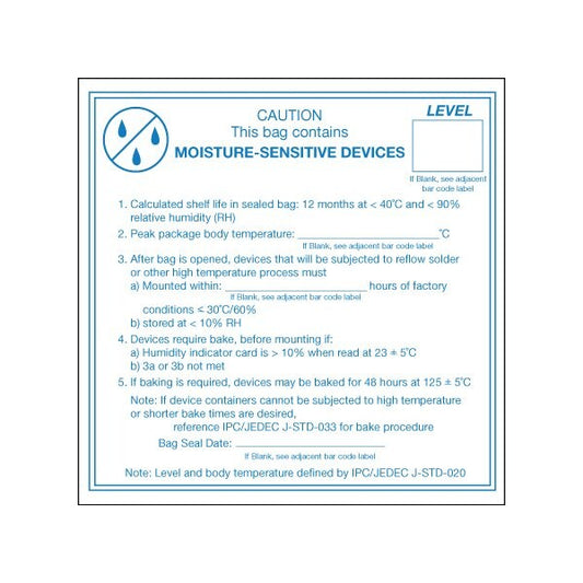 4 x 4'' - ''Caution Moisture Sensitive Devices'' Labels