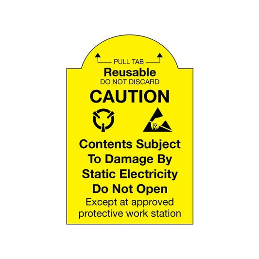 2 x 3'' - ''Pull Tab Reusable - Do Not Discard'' Labels