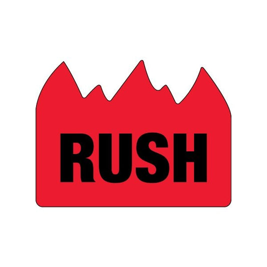 1-1/2 x 2'' - ''Rush'' Bill of Lading Flame Labels