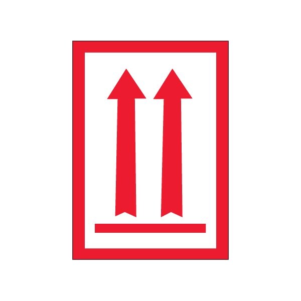 3 x 5'' - Two Red Arrows Over Red Bar Arrow Labels