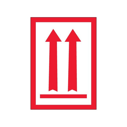 3 x 5'' - Two Red Arrows Over Red Bar Arrow Labels