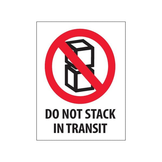 3 x 4'' - ''Do Not Stack In Transit'' Labels