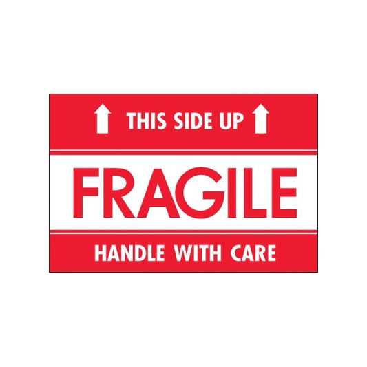 2 x 3'' - ''Fragile - This Side Up - HWC'' Labels