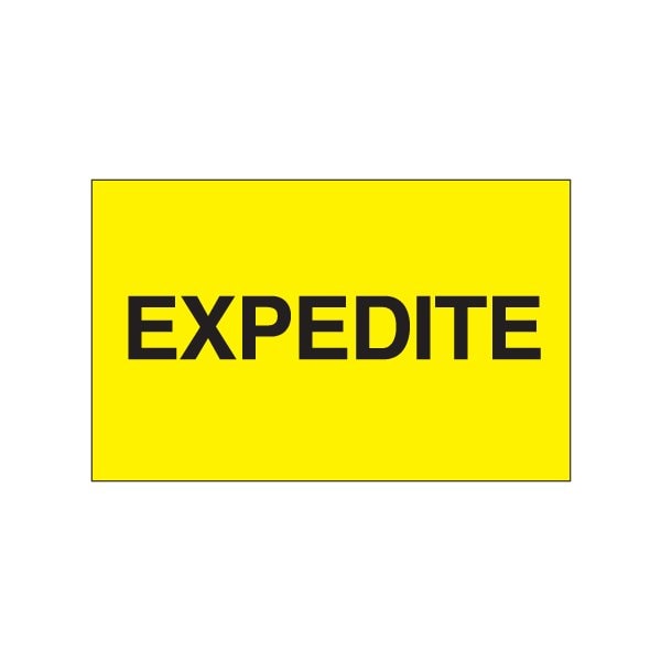 3 x 5'' - ''Expedite'' Fluorescent Yellow Labels