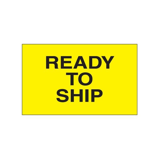 3 x 5'' - ''Ready to Ship'' Fluorescent Yellow Labels