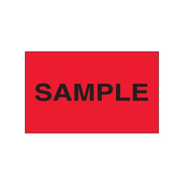 3 x 5'' - ''Sample'' Fluorescent Red Labels