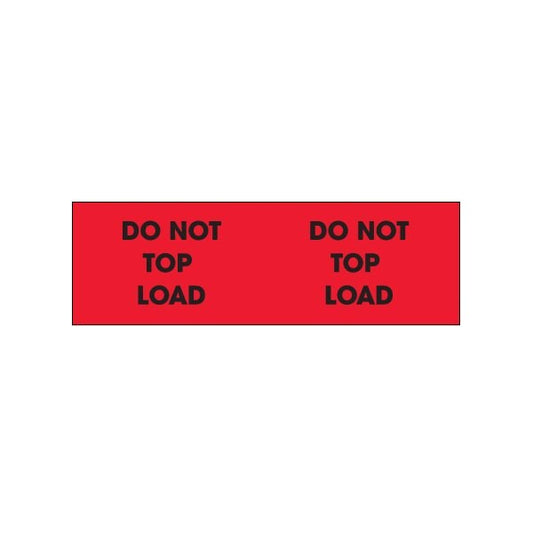 3 x 10'' - ''Do Not Top Load'' Fluorescent Red Labels