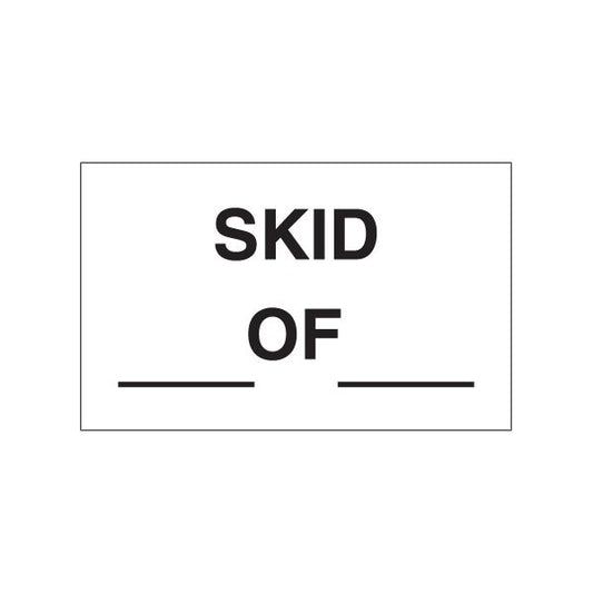 3 x 5'' - ''Skid___ of ___'' Labels