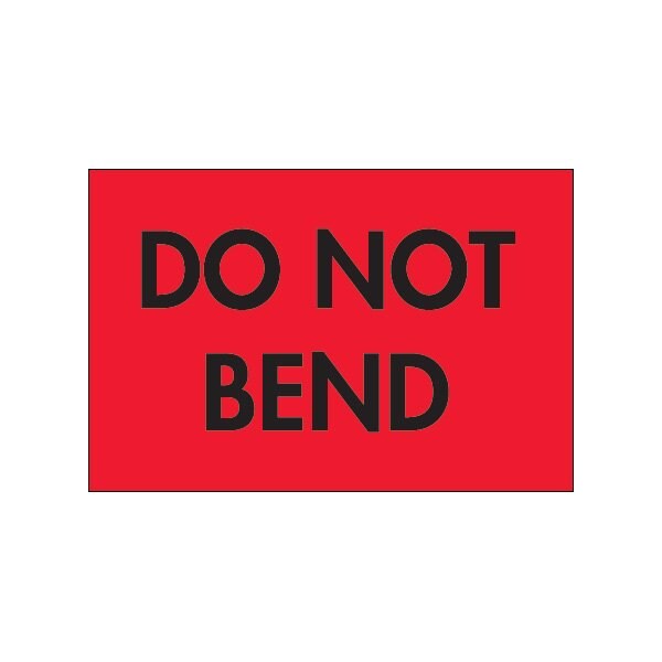 2 x 3'' - ''Do Not Bend'' Fluorescent Red Labels