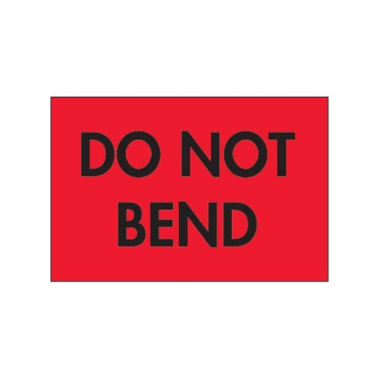 2 x 3'' - ''Do Not Bend'' Fluorescent Red Labels