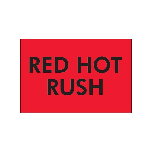 2 x 3'' - ''Red Hot Rush'' Fluorescent Red Labels