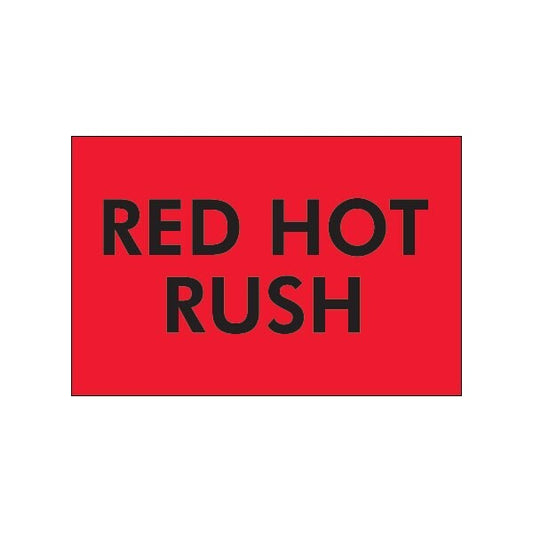 2 x 3'' - ''Red Hot Rush'' Fluorescent Red Labels