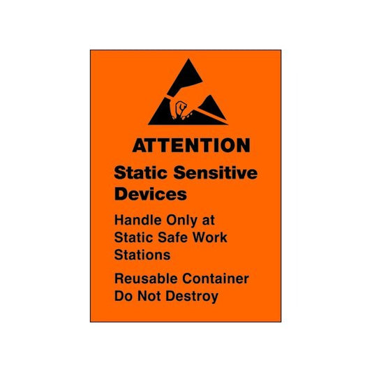 1-3/4 x 2-1/2'' - ''Static Sensitive Devices'' Labels, Style 2, 500PK