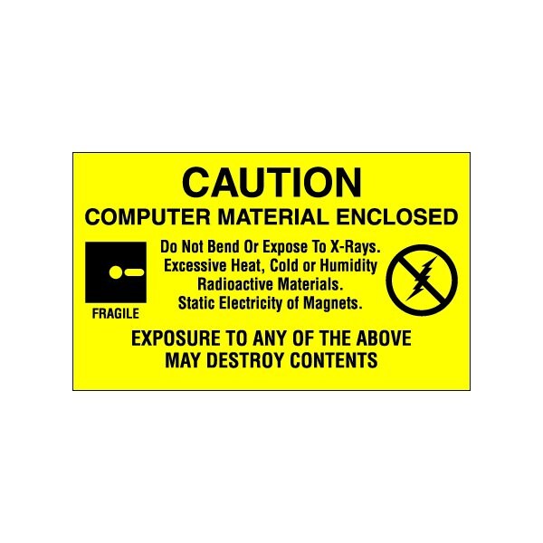 3 x 5'' - ''Computer Material Enclosed'' Labels