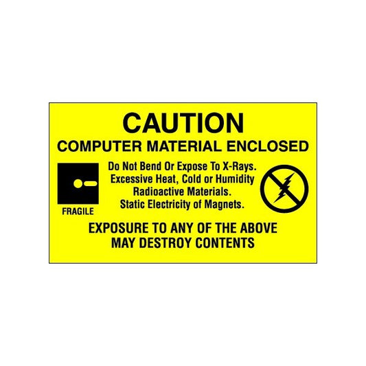3 x 5'' - ''Computer Material Enclosed'' Labels