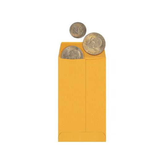 3 1/8 x 5-1/2'' Kraft Gummed Envelopes, 5000PK
