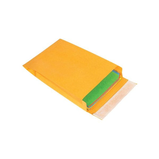 10 x 13 x 2'' Kraft Expandable Self-Seal Envelopes, End Loading, 100PK