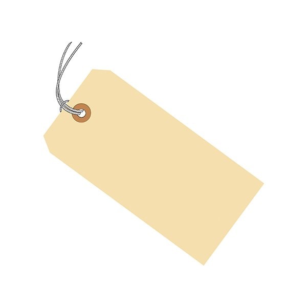 3 3/4 x 1-7/8'' 10 Pt. Manila Shipping Tags - Pre-Strung, 1000PK