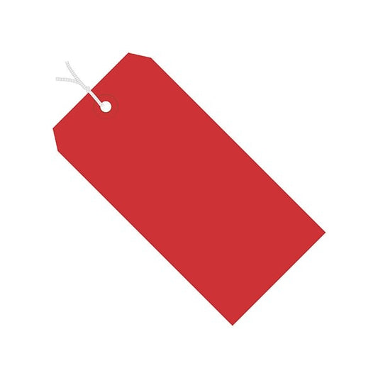 3 3/4 x 1-7/8'' Red 13 Pt. Shipping Tags - Pre-Strung, 1000PK