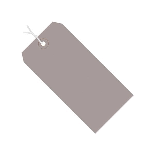 6 1/4 x 3 1/8'' Gray 13 Pt. Shipping Tags - Pre-Strung, 1000PK