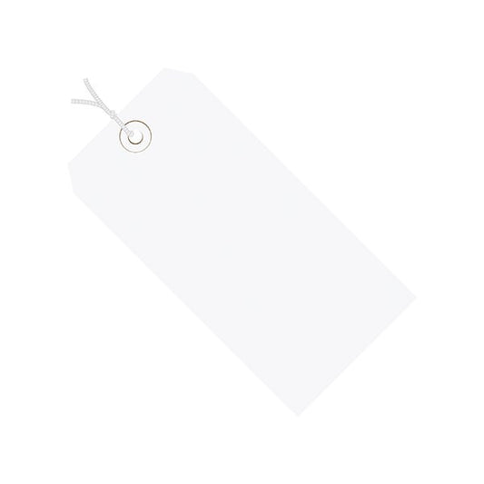 5 3/4 x 2-7/8'' White 13 Pt. Shipping Tags - Pre-Strung, 1000PK