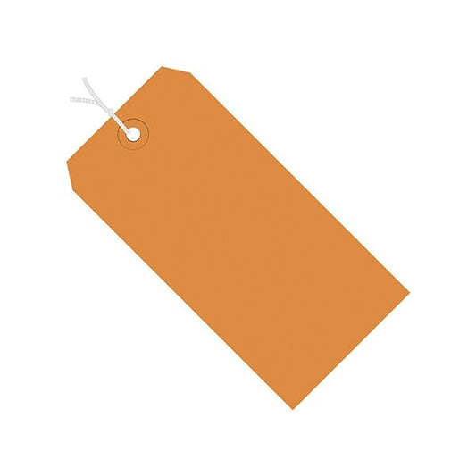 8 x 4'' Orange 13 Pt. Shipping Tags - Pre-Strung, 500PK