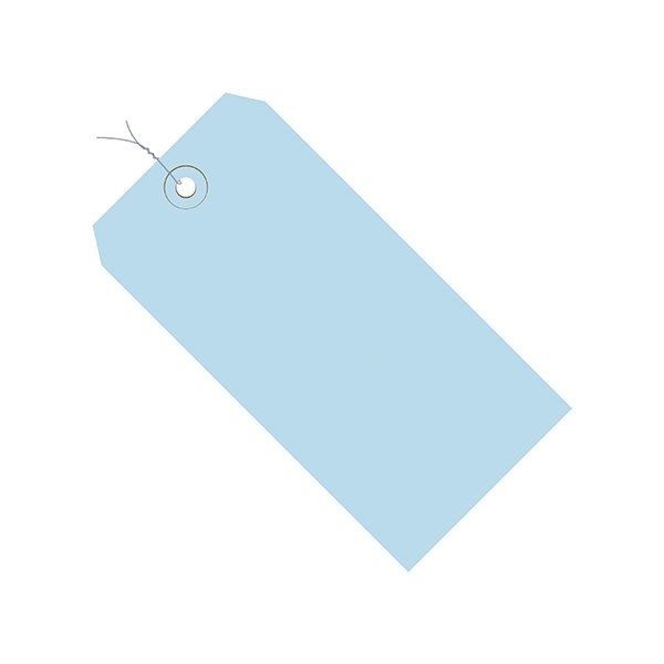 4 3/4 x 2-3/8'' Light Blue 13 Pt. Shipping Tags - Pre-Wired, 1000PK