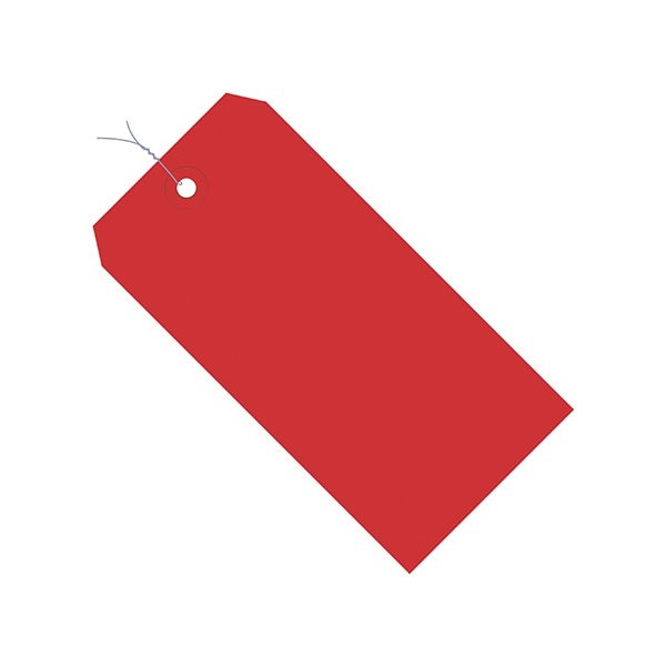 5 3/4 x 2-7/8'' Red 13 Pt. Shipping Tags - Pre-Wired, 1000PK
