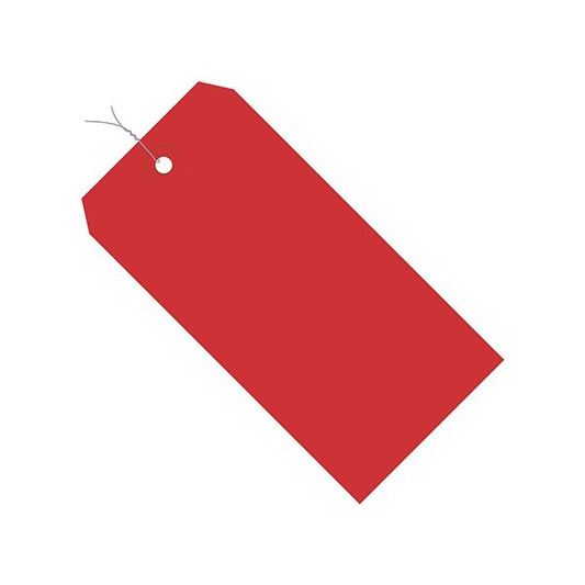5 1/4 x 2 5/8'' Red 13 Pt. Shipping Tags - Pre-Wired, 1000PK