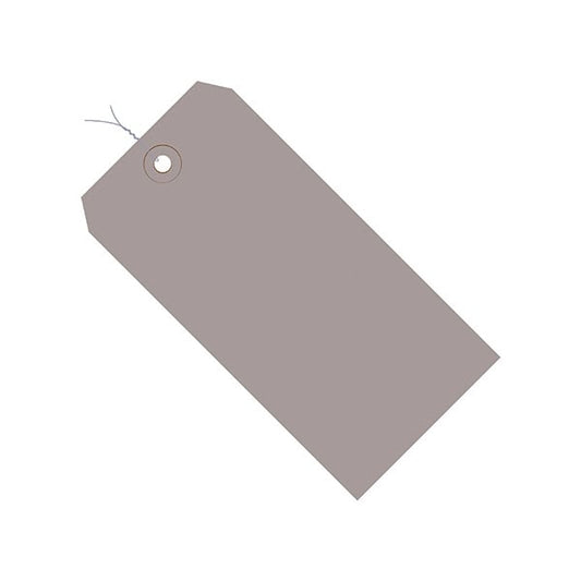 6 1/4 x 3 1/8'' Gray 13 Pt. Shipping Tags - Pre-Wired, 1000PK