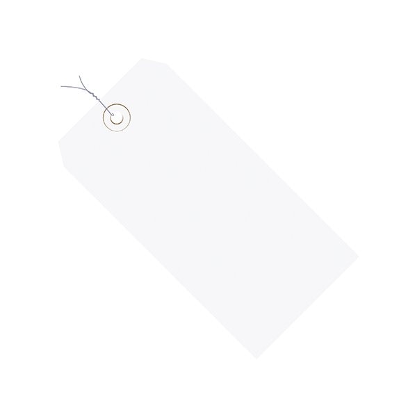 4 1/4 x 2 1/8'' White 13 Pt. Shipping Tags - Pre-Wired, 1000PK