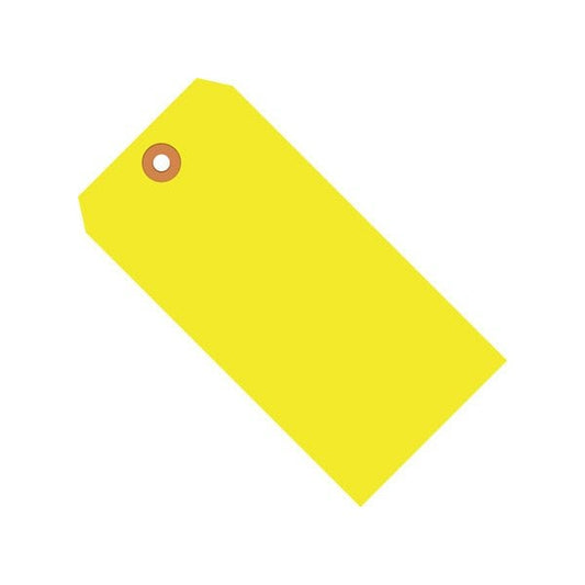 3 3/4 x 1-7/8'' Fluorescent Yellow 13 Pt. Shipping Tags, 1000PK