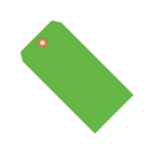 3 3/4 x 1-7/8'' Fluorescent Green 13 Pt. Shipping Tags, 1000PK