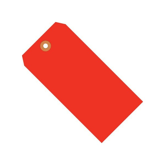 3 3/4 x 1-7/8'' Fluorescent Red 13 Pt. Shipping Tags, 1000PK