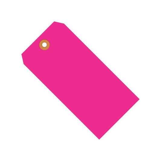 5 1/4 x 2 5/8'' Fluorescent Pink 13 Pt. Shipping Tags, 1000PK