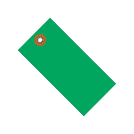 5 1/4 x 2 5/8'' Green Tyvek Shipping Tag, 100PK