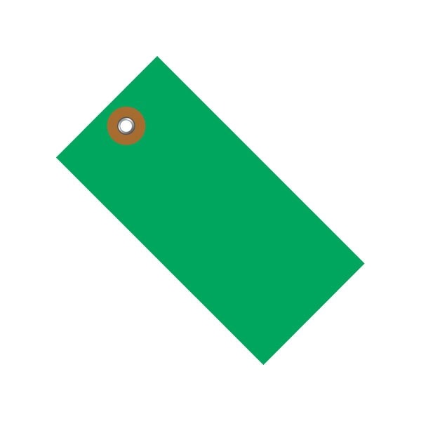 3 3/4 x 1-7/8'' Green Tyvek Shipping Tag, 100PK