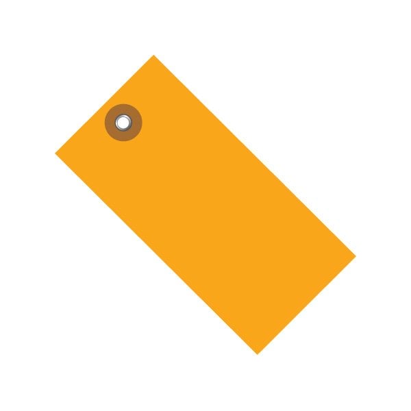 5 1/4 x 2 5/8'' Orange Tyvek Shipping Tag, 100PK