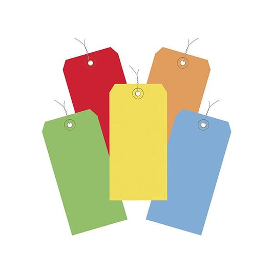 4 3/4 x 2-3/8'' Assorted Color 13 Pt. Shipping Tags - Pre-Wired, 1000PK