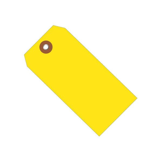 4 3/4 x 2-3/8'' Yellow Plastic Shipping Tags, 100PK