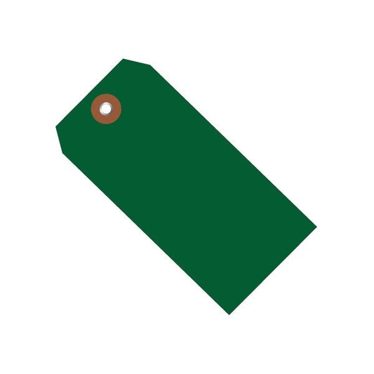 4 3/4 x 2-3/8'' Green Plastic Shipping Tags, 100PK