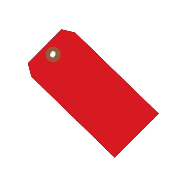 6 1/4 x 3 1/8'' Red Plastic Shipping Tags, 100PK