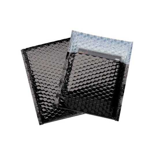 7 x 6 3/4'' Black Glamour Bubble Mailers, 72PK