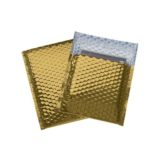 7 x 6 3/4'' Gold Glamour Bubble Mailers, 72PK