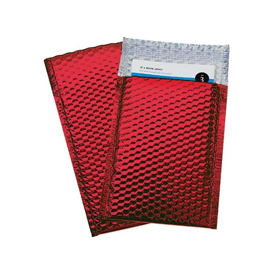7-1/2 x 11'' Red Glamour Bubble Mailers, 72PK